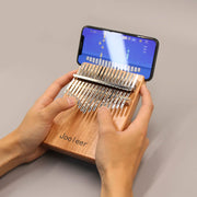 Jooleer 17 Keys Kalimba With App Thumb Piano Portable For Adults & Kids Okoume Mbira Tuning Hammer, Finger Covers, & More Included; Christmas Stocking Stuffer Gift