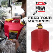 Surecan 5 Gallon Container Type II - Rotating Spout, Self-Venting, & Spill Free, Ideal Large Five Gallon Safety Storage Can (Red, SUR5SFG2)