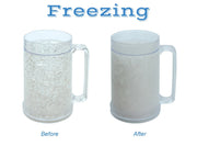 Freezer Mugs – Double Wall Gel Frosty Freezer Mugs, Cups – Drinking Glass – Beer Ice Mugs for Freezer – Beer Mugs with Handle – 16oz Freezable Beer Mug (2)