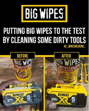 BIG WIPES Heavy Duty Industrial Textured Scrubbing Wipes (80 Count (Pack of 1), Heavy-Duty)