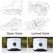 Double-Row Deform Wheel Automatic Walking Shoes Invisible Deformation Roller Skate 2 in 1 Removable Pulley Skates Skating Parkour (White Silver, US9)