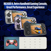 RG35XX H, Anbernic Retro Handheld Gaming Console with 64GTF Card, Dual Joystick Design 3.5-inch HD Screen Lasts up to 8 Hours High-Capacity Battery for Better Experience (64G Black)