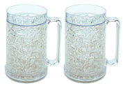 Freezer Mugs – Double Wall Gel Frosty Freezer Mugs, Cups – Drinking Glass – Beer Ice Mugs for Freezer – Beer Mugs with Handle – 16oz Freezable Beer Mug (2)